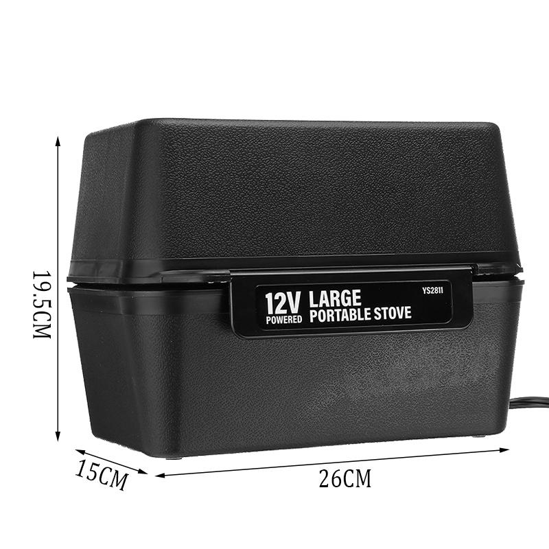 Large Capacity Electric Lunch Box Portable Electric Heating Food Warmer Heater Rice Container for Home Office Car Lunch Box Black 12V