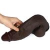 Coffee Realistic Liquid Silicone Dildo, XL Size, Strong Suction Cup, Soft Body-Safe Silicone, Waterproof, Discreet Packaging