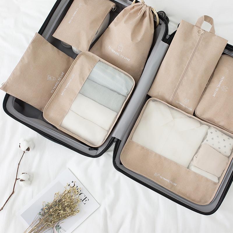 Travel Organizer Set With Waterproof Polyester Fabric For Packing And Storage In Suitcases