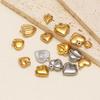 5pcs Stainless Steel New Fashion Three-dimensional Heart Charms Pendants PVD Gold Plated Necklace Homemade Bracelet DIY Jewelry