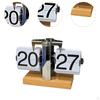 Flip Down Clock Automatic Page Turning Multifunctional Novelty Decoration Wood Base Tabletop