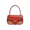 Cody Woven Edge Decorative Monogram Color Block Leather Flap Handbag Women Handbag Brown Red Rust C2583-B4NQ4