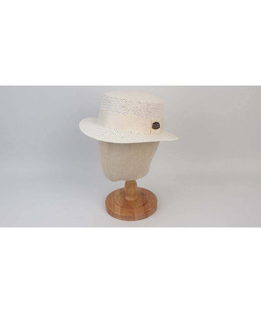 Ivory Line White Short Panama Hat