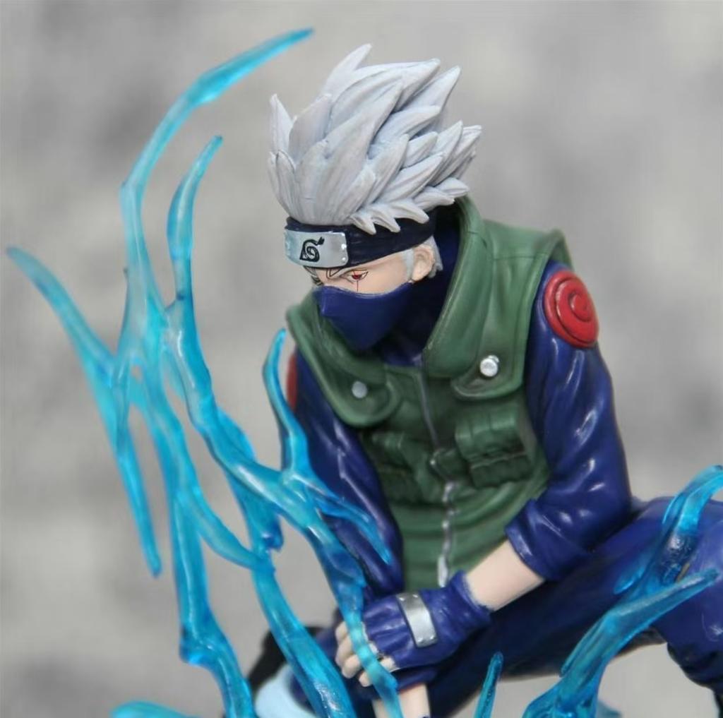 Naruto Anime Figure GK Hatake Kakashi Blue Special Effect Figuras Doll Model Pvc Statue Toys Birthday Gift