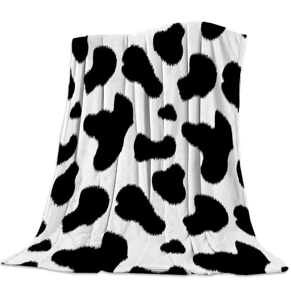 Cow Pattern Flannel Fleece Bed Blanket Bedspread Coverlet Bed Cover Soft Lightweight Warm Cozy Throw Blankets Queen King Size