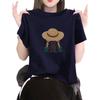 New Shoulder Pure Cotton Round Neck Short-sleeved T-shirt Women's Korean Version Fashion Versatile Foreign Style Top Bottoming Shirt Summer