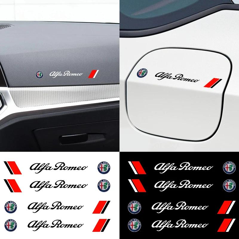 4PCS Car Styling Door Handle Decoration Stickers Decals For Alfa Romeo Giulia Giulietta 156 159 147 Mito Stelvio Sportiva GT
