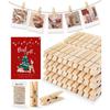 Mini Clothesp, Mini Clothes P for Photo, 100 Pack Wooden Small Clothes Pin with 32 FT Jute Twine String, Tiny Decorative Clothespin for Little Baby