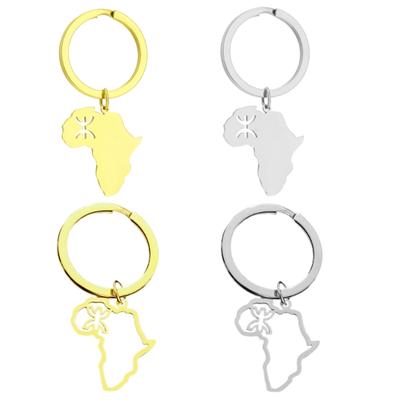 African Berber Pendant Keychain Gold/Silver Color Key Chain Ethnic Style Key Rings Accessory for Culture Enthusiasts