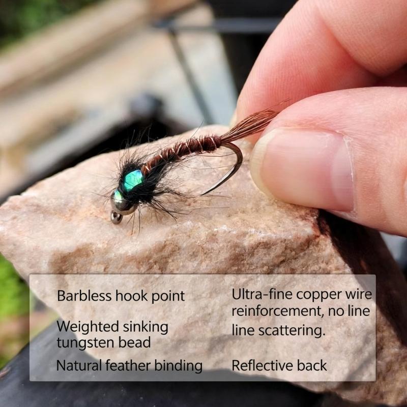 Professional Grade Fly Fishing Lures Baits With Metal Head For Depth Control And Movement Pack of 6