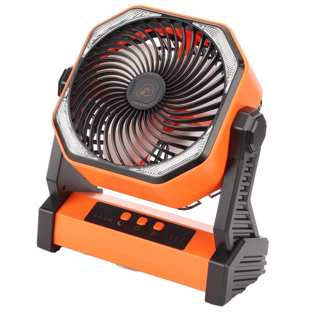 Camping Fan with LED Lantern 4 s 270 Degree Large Volume USB Rechargeable Outdoor Tent Fan with Light Hook