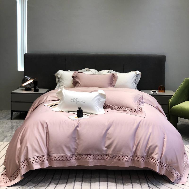 

Комплект из четырех предметов из чистого хлопка Nordic плотностью 180 нитей для легкого роскошного сна обнаженным, простыня из длинноволокнистого хлопка, пододеяльник 1.8m bed sheet model-4pcs