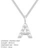 eManco DIY Imitation Pearl  Letter Pendant Stainless Steel Cuban Chain Necklace Women's Gold Plated Accessories 48 Hour Shipping