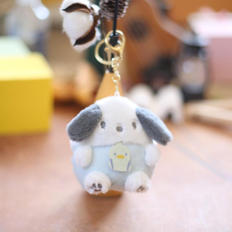 Soft And Fluffy Sanrio Plush Toy Keychain Coin Purse Featuring Cinnamoroll Kuromi