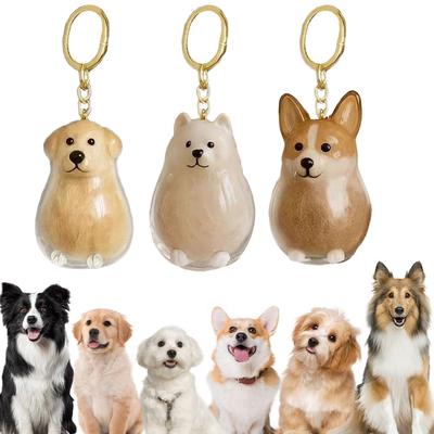 Dog Hair Collector Keychain, Dog Hair Keepsake Keychain Memorial Storage Box, Pet Hair Memorial Keepsake Gifts for Dogs Lovers