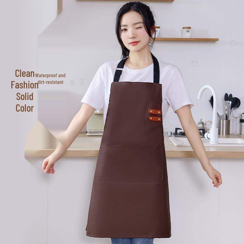 Waterproof & Oil-Proof Kitchen Apron with Hand-Wiping Feature and Custom Logo Option