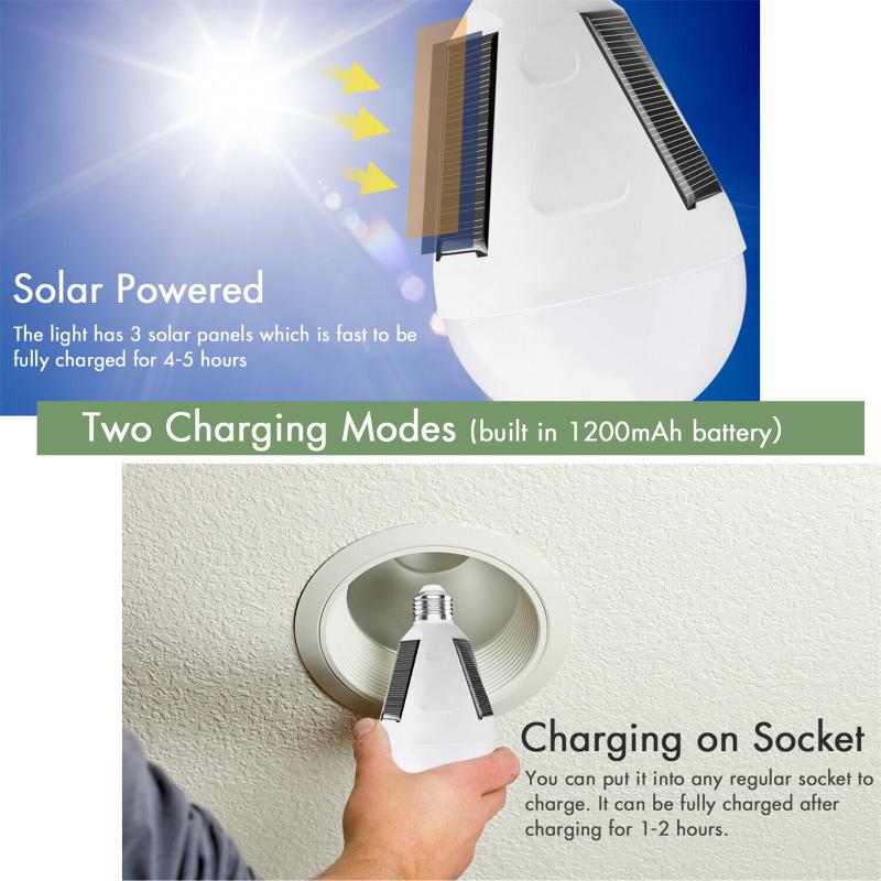 12w LED-Solarpanel-Glühbirne, tragbar, energiesparend, hohe Helligkeit, Camping-Zeltlampe für den Innenbereich