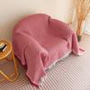 Minimalist Single Sofa Throw Blanket American Farmhouse Style Solid Color Dustproof Full Coverage Sofa Cover