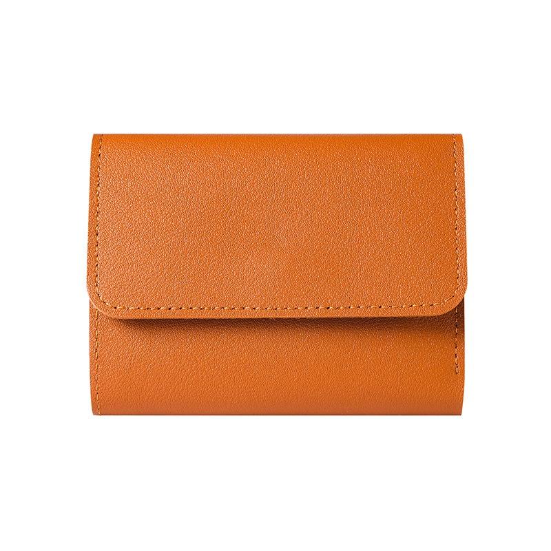 New Three-fold Wallet Women's Short Simple Solid Color Wallet Card Bag Small Wallet Folding Women's Wallet