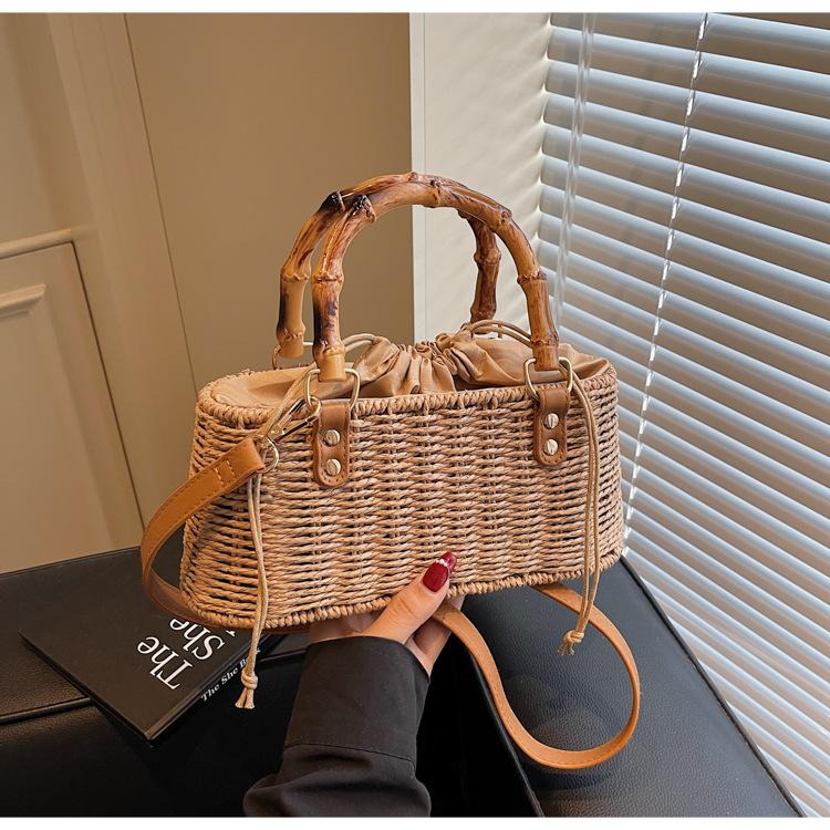 

Мода 2025 Новый Дизайн Соломенный Материал Ткань Тренд Сумка Новый Тренд Универсальная Простая Сумка хаки