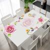 Floral Patterned Tablecloth, Placemat, Waterproof, Oil-proof, Heat-resistant, Washable, Rectangular PVC Coffee Table Protector