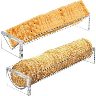 Acryl Klar Cracker Tablett Rechteckiger Cracker Halter Keks Serviertablett Lebensmittel Präsentationsständer Party Vorspeisen Serviertablett