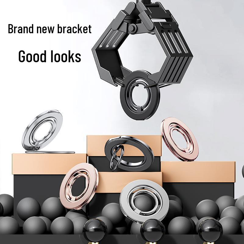Advanced 360° Rotating Magnetic Phone Holder with Double Ring Damping and Finger Ring Buckle
