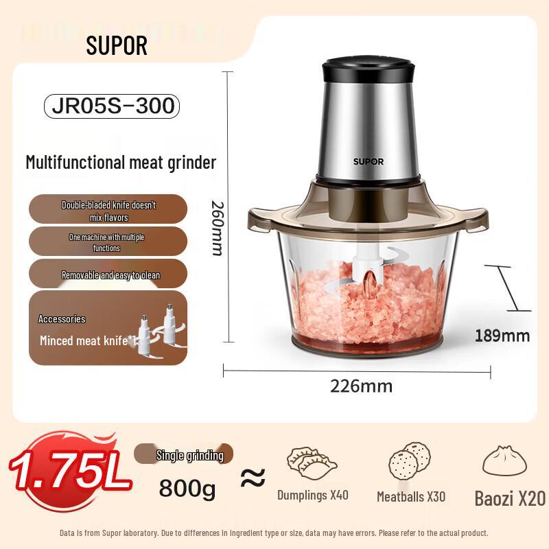 SUPOR Electric Meat Grinder & Food Processor CN plug (adapter included)