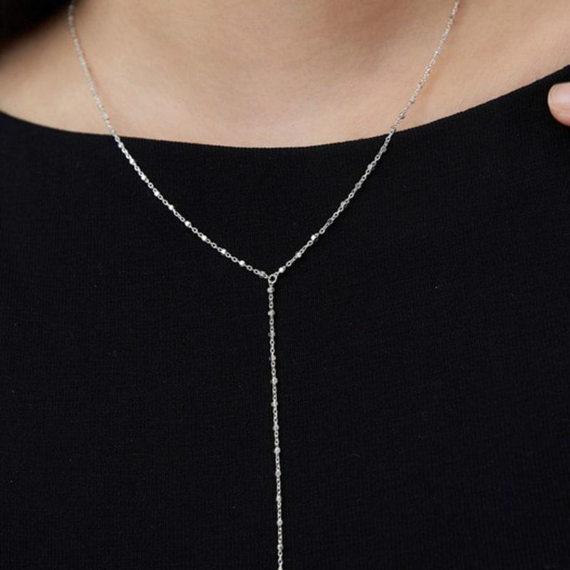 Dmoment (925Silver) Silver Dew Drop Y-Necklace