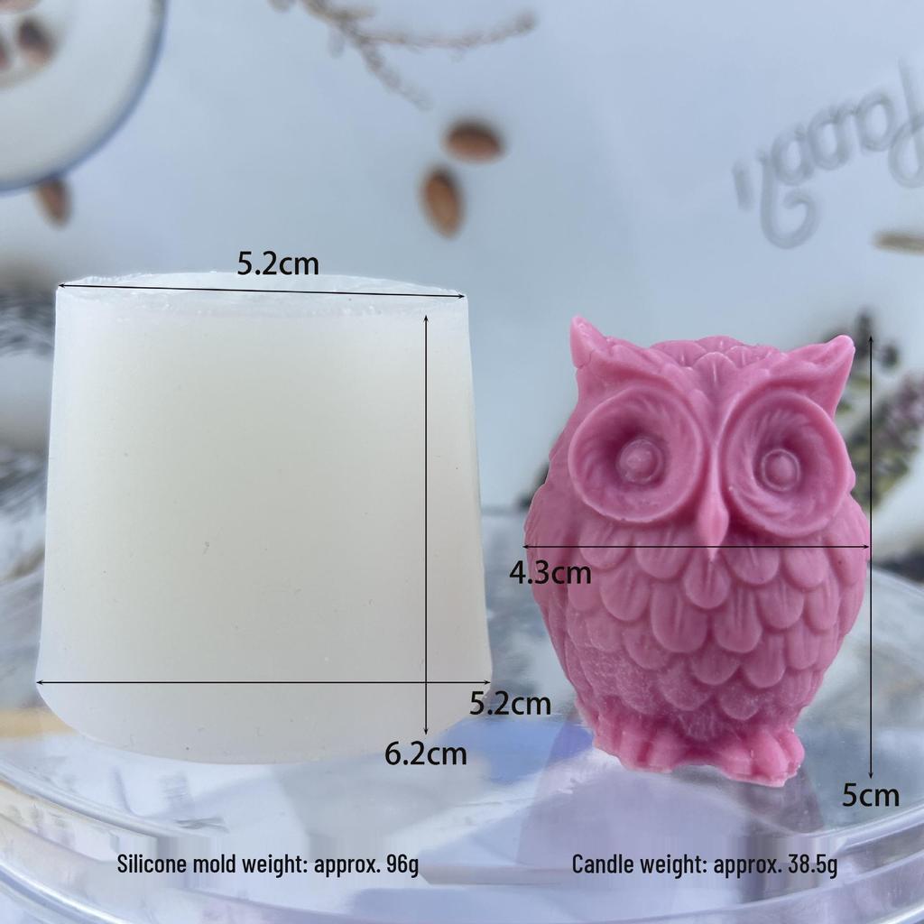 3D Owl Silicone Mold for DIY Candle, Plaster Ornament, Diffuser Stone, or Epoxy Creations