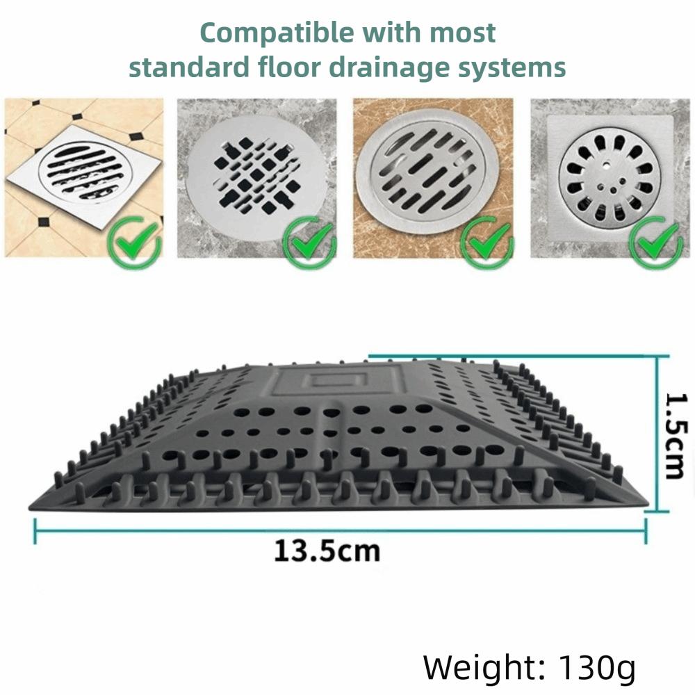 Silicone Shower Drain Hair Catcher Square Deodorant Shower Drain Cover Durable Easy To Clean Floor Drain Protector