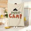 Illustration R-Retro Camping Throw Lightweight 240g Flannel Blanket Soft Skin-friendly for Summer Cooling