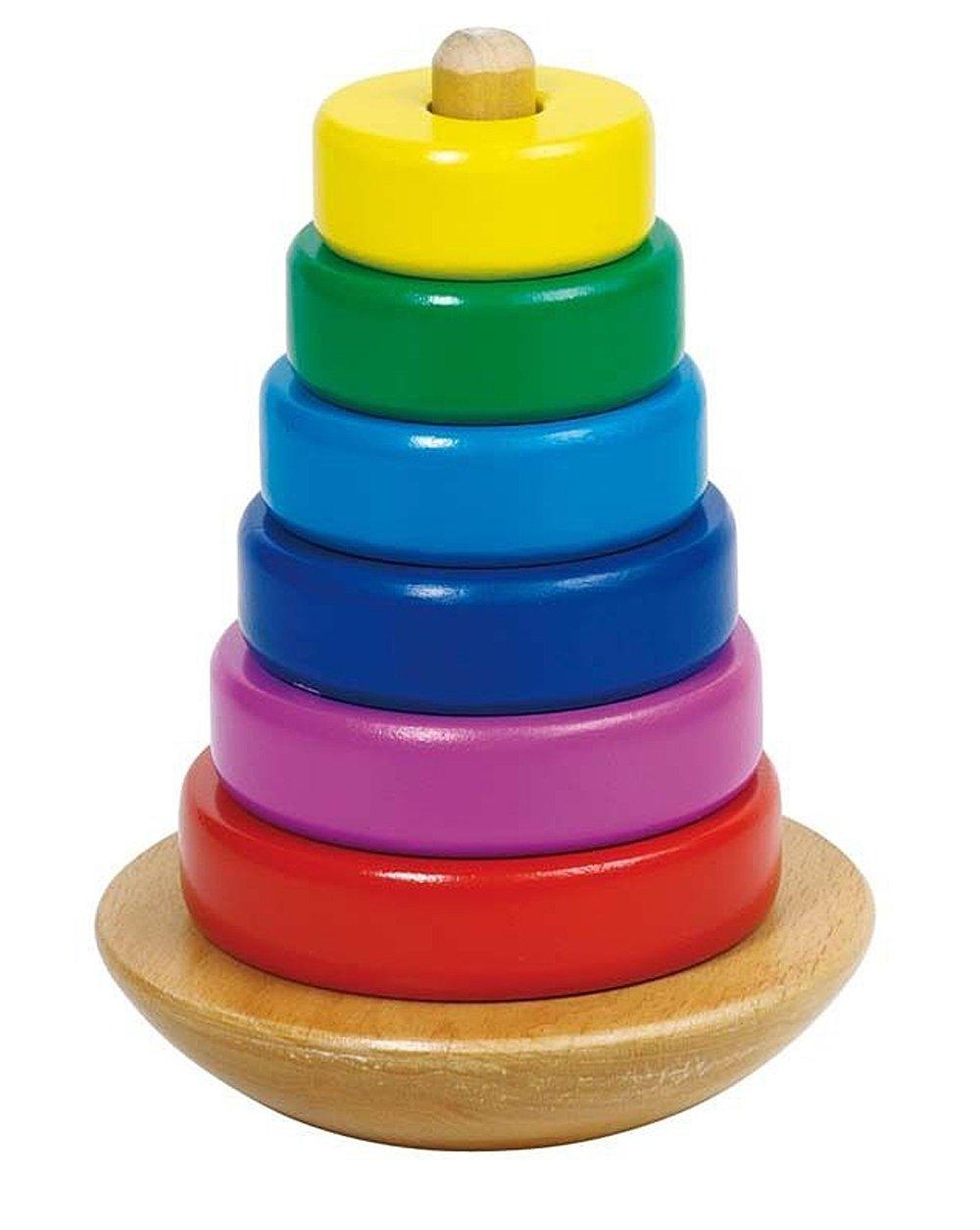 

Gollnest Kiesel Stacking Tower Ring Wooden Stacking Educational Toy for Ages 2 and Up & (G58925) - Blocks,