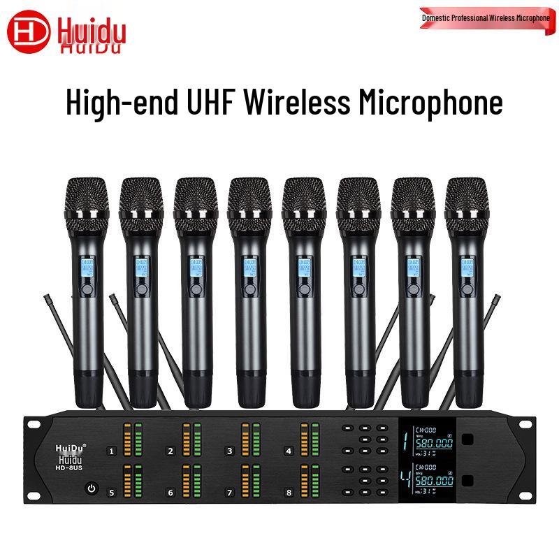 HuiDu HD-2US Dual Wireless Gooseneck & Lavalier Conference Microphone System