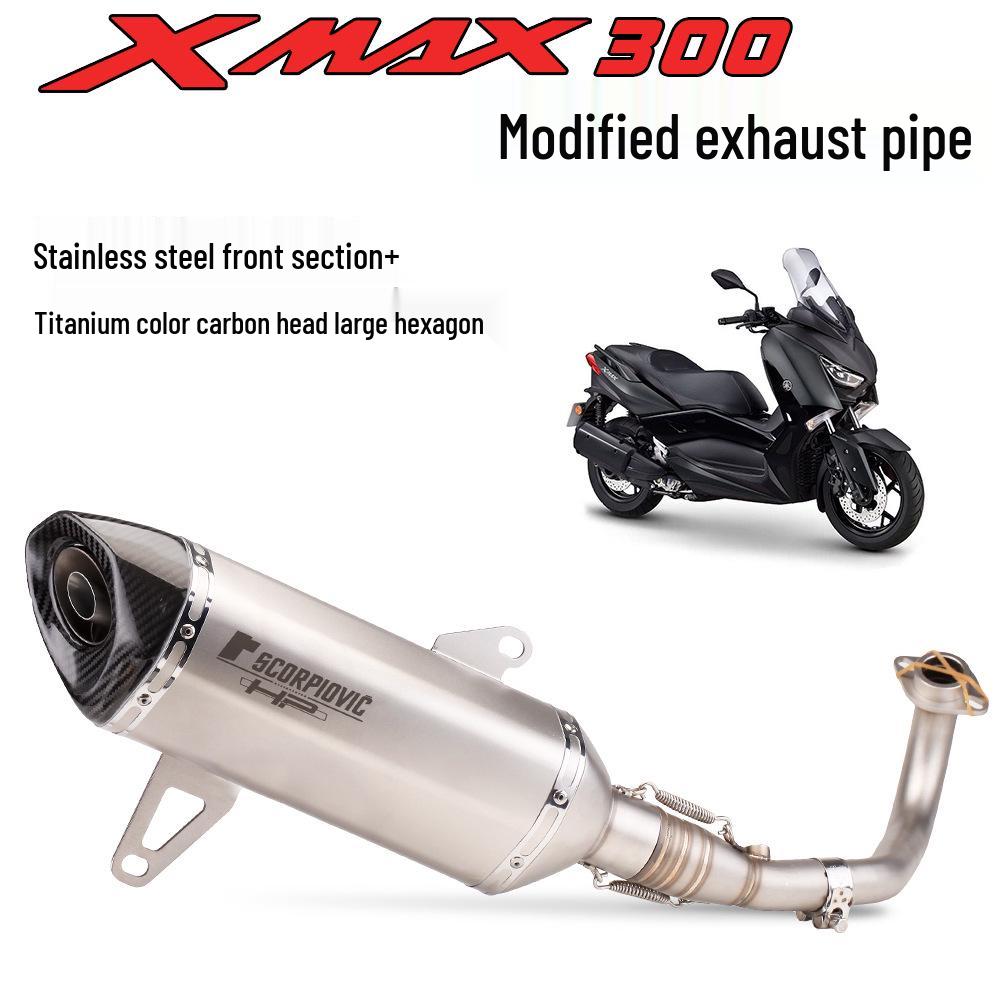 XMAX300 Motorcycle/Scooter Exhaust System – Stainless Steel Front, Yoshimura Akrapovič SC Rear