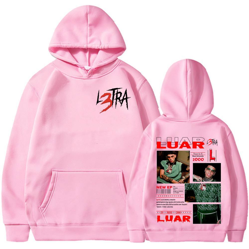 Rapper Luar La L Album L3TRA Hoodies Hip Hop Fashion Sweatshirts Men Women Clothing Long Sleeves Oversized Pullovers Streetwear