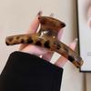 Vintage Leopard Print Arc Cross Square Hair Claws for Women Korean Acrylic Large Geometric Shark Clip Charm Head Accessories