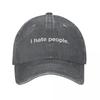 Vintage Cotton I Hate People Baseball Cap Fashion Unisexs Baseball Hat