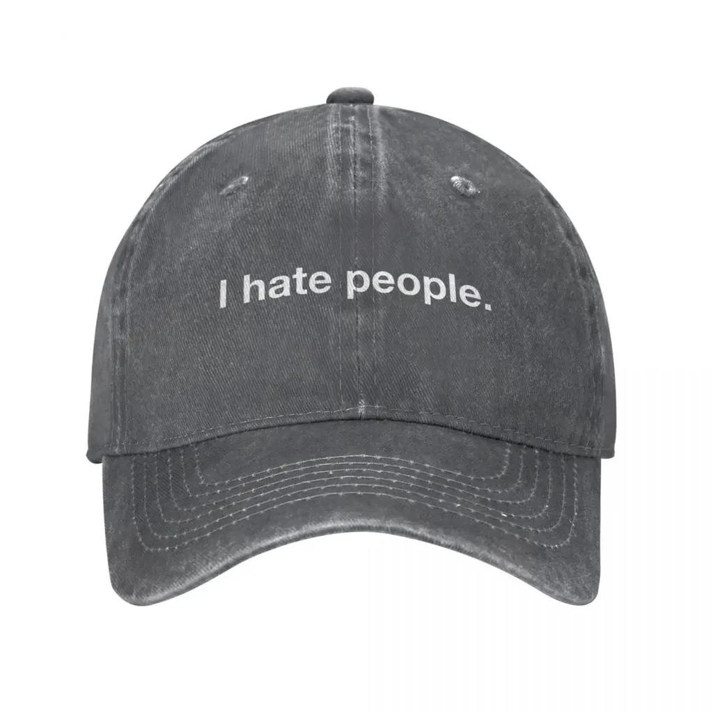 Vintage Cotton I Hate People Baseball Cap Fashion Unisexs Baseball Hat