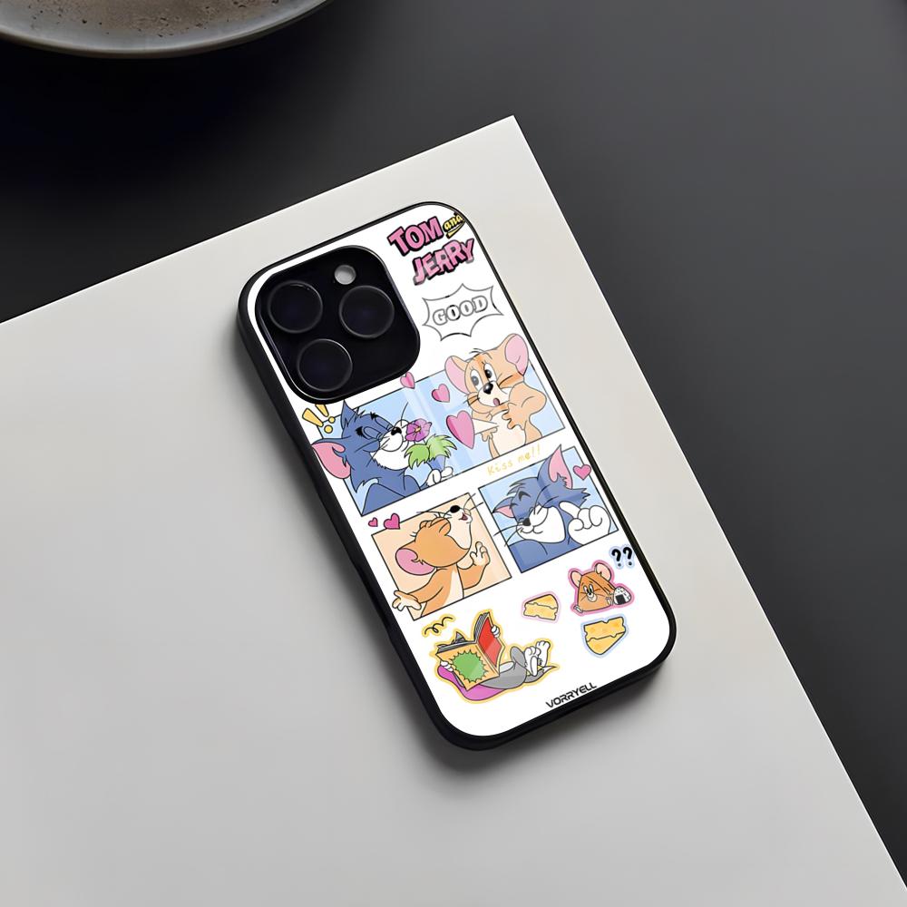 T-Tom And J-JerryES Phone Case For IPhone 17 Pro Max 16 15 14 Pro Max 13 11 X Xs Xr 8 7Plus Glass Cover