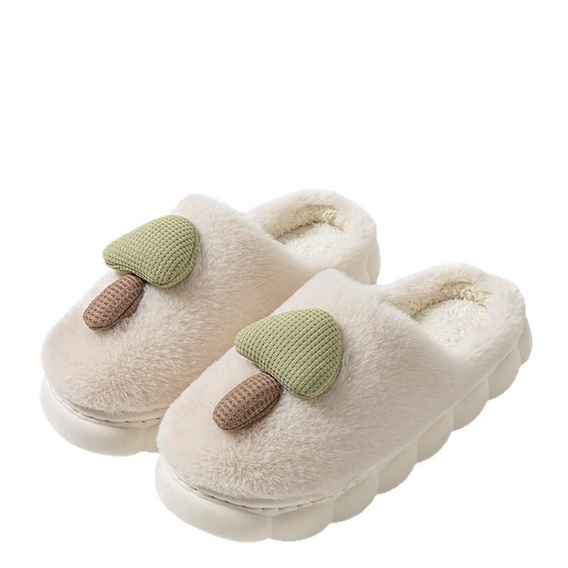 Cute Mushroom Cotton Slippers Autumn and Winter Indoor Home Soft Bottom Comfortable Non-slip Warm Couple Plush Cotton Mop