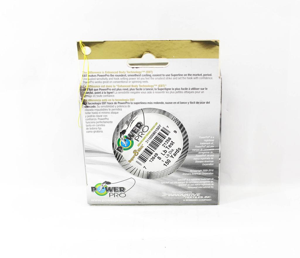 Power Pro Super 8 Slick Spectra Line 8lb by 150yds Yellow (2569)