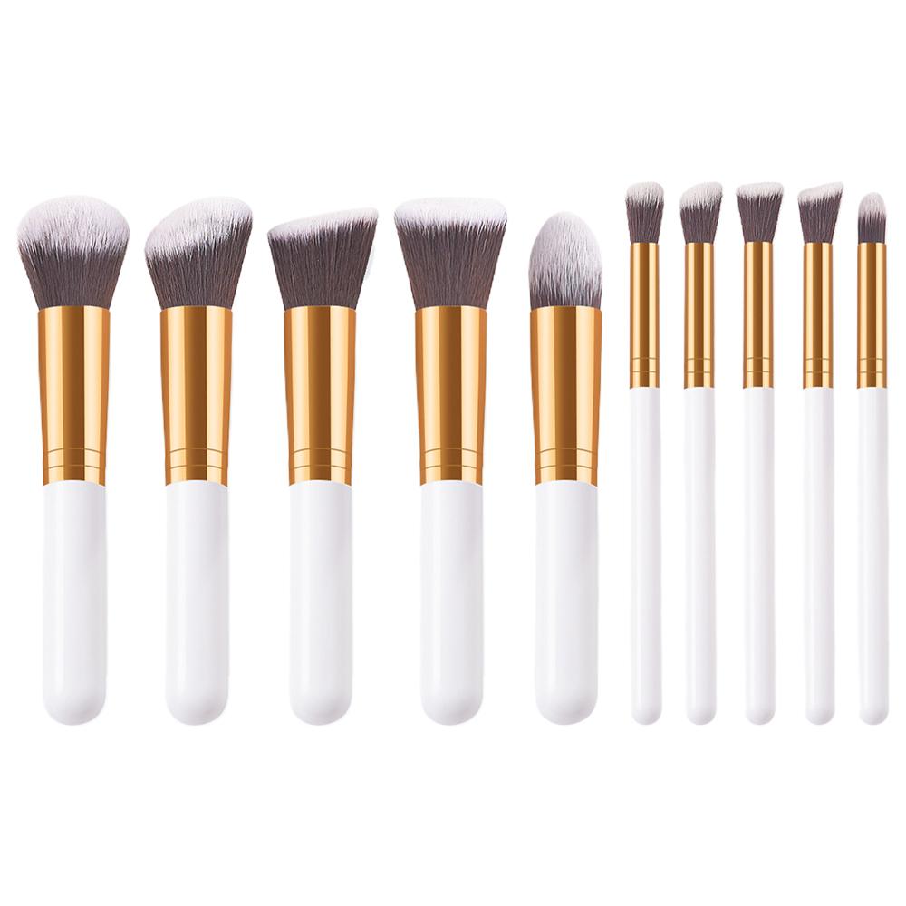 

10Pcs Luxury Makeup Brush Set Portable Professional Cosmetic Brushes For Foundation Eyeshadow Highlighter & Powder