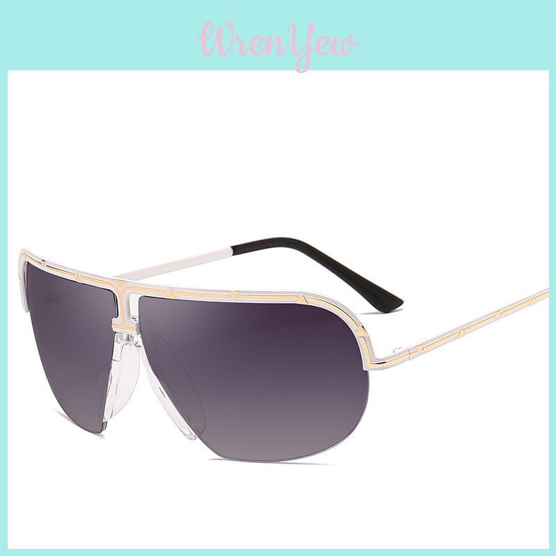 Trendy Oversize Goggle Frame Sunglasses With Classic Appeal And Gradient Lenses