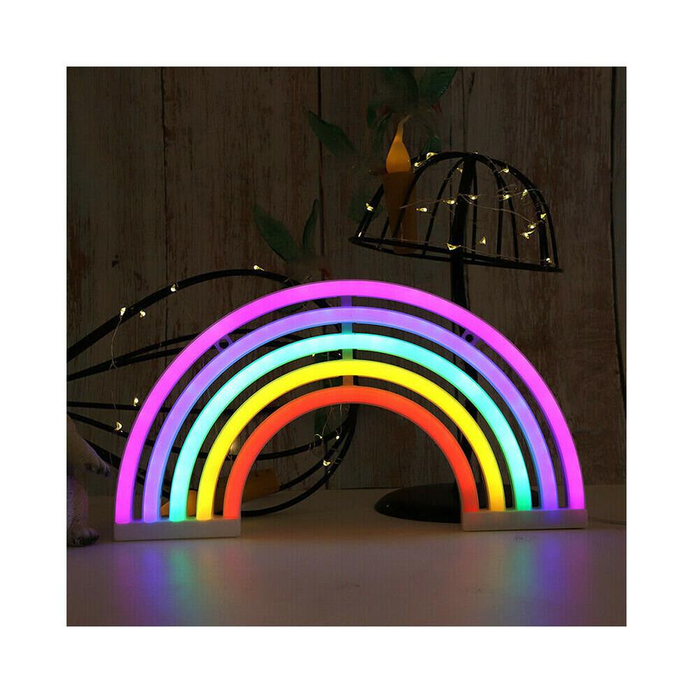 Kleurrijk Regenboogbord LED Nachtlampje Wandlamp Voor Kinderkamer Decoratie Lichten 30*16cm
