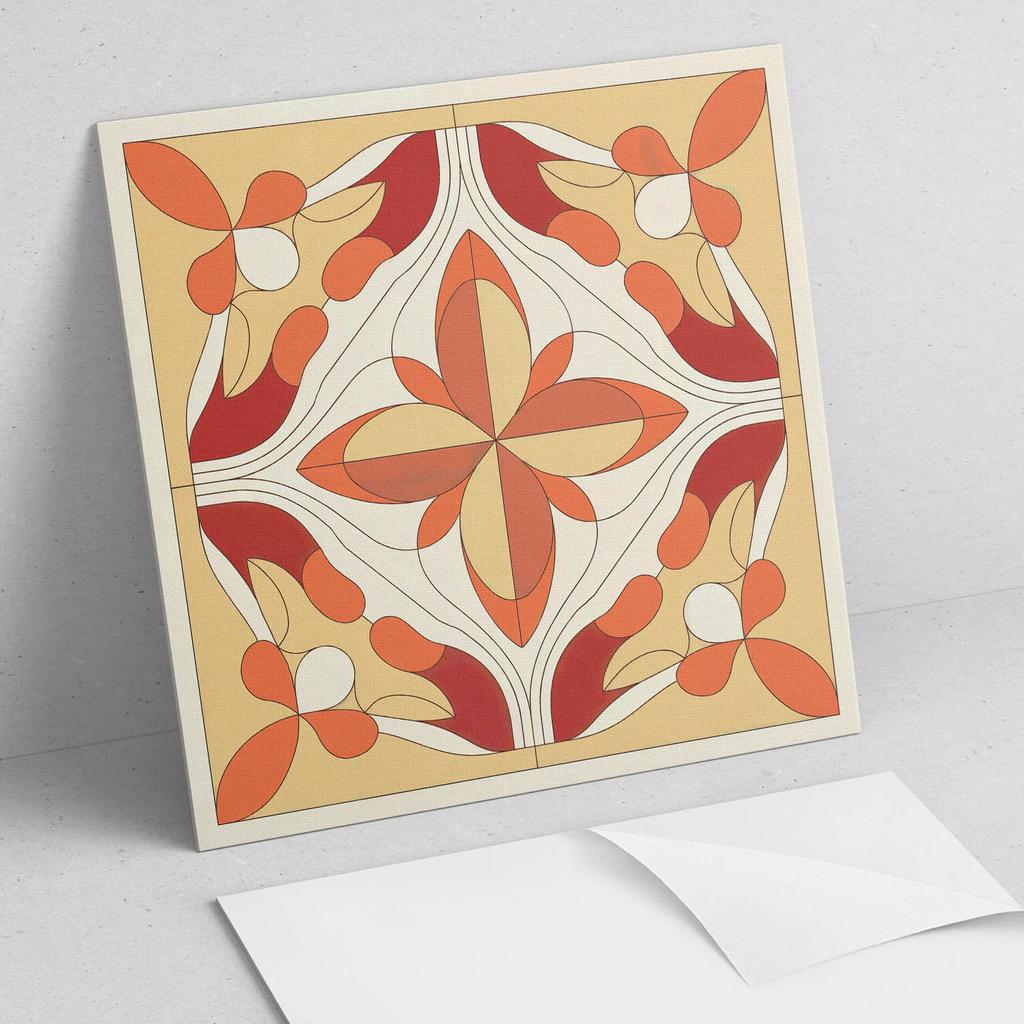 Paczka Kafelków Winylowych Samoprzylepnych Z Nadrukiem Abstrakcyjny Wzór Kwiatowy 20X20X20 Cm