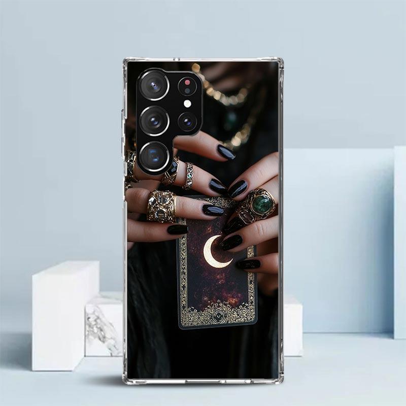Witch Tarot Card Soft Cover for Samsung Galaxy S25 Edge S26 S24 S23 Ultra Phone Case S22 S21 Plus S20 FE Print Pattern Shell Gal