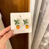 Glass Persimmon Retro Earrings, Stunning Girl Orange Earrings, Versatile And Elegant Chinese Style Earrings
