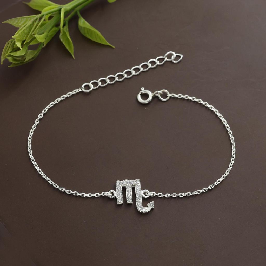 Astrological Zodiac Sign Bracelet, 925 Sterling Silver Handmade Jewelry, Zodiac Jewelry, Women Bracelet