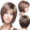 Synthetic Wig Blonde for Women Mixed Brown Short Wave Hair Cosplay Daily Use Wig Heat Resistant Wigs